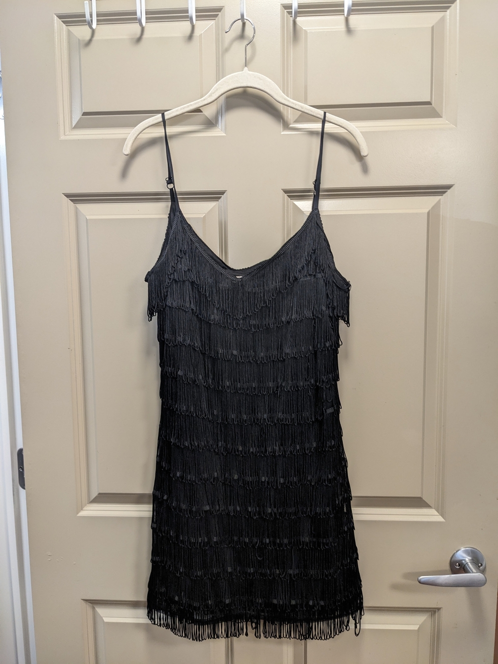 Jaymy Black Looped Fringe Flapper Dress Size Large